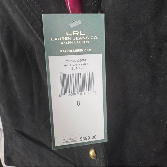 Ralph Lauren Black Suede Button Down Vest Size 8 - Picture 4 of 7